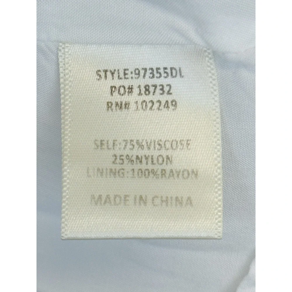 Skies Are Blue Women's Size M Pineapple‎ Leaves Print Dress Roll-up Sleeve Lined - Picture 7 of 9